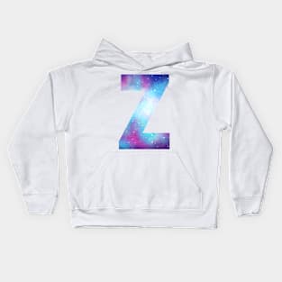 Letter Z galaxy Kids Hoodie